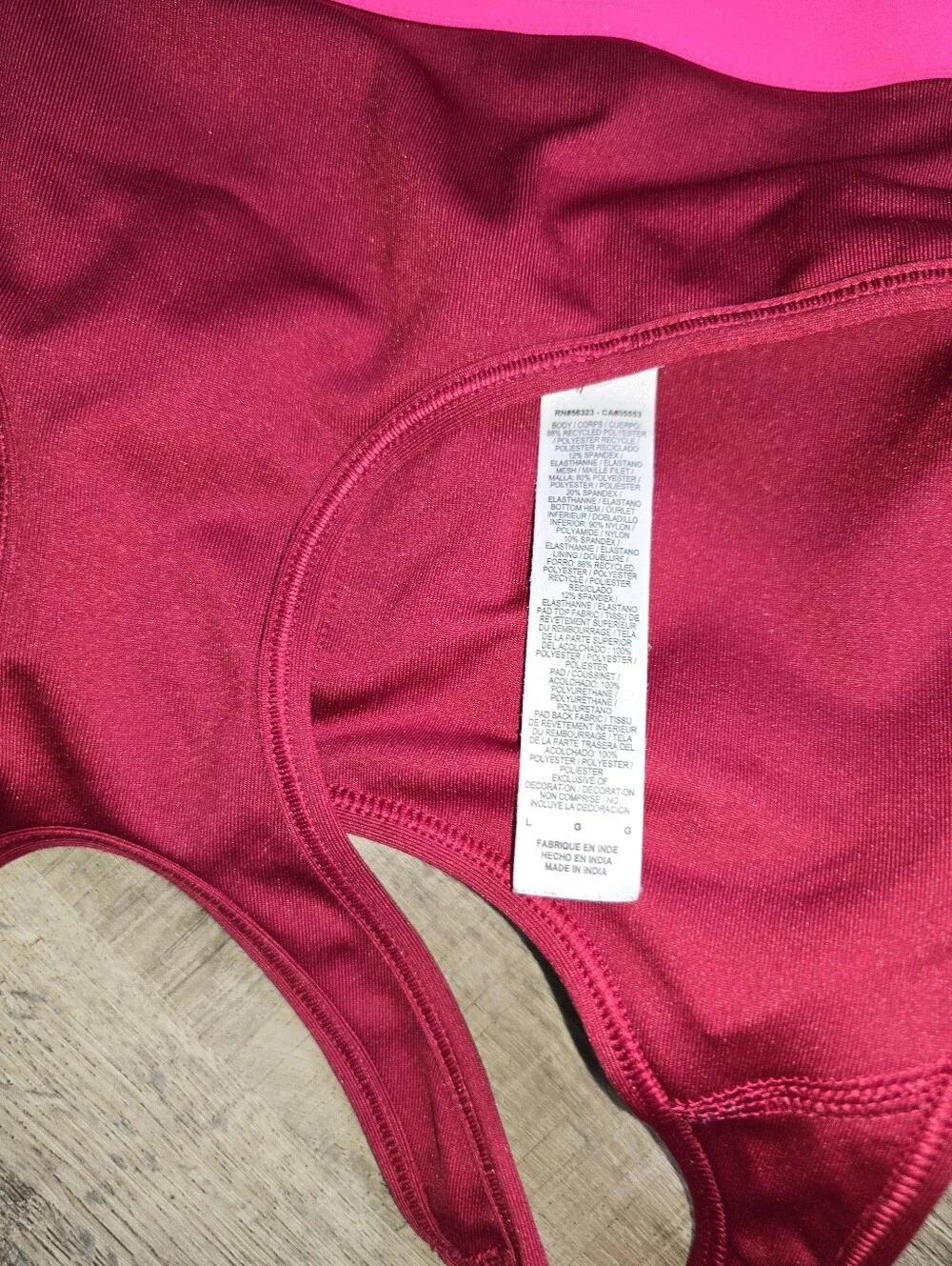 Nike Dri-FIT Sports Bra Womens Large Pink Red Racerback Padded Medium Support